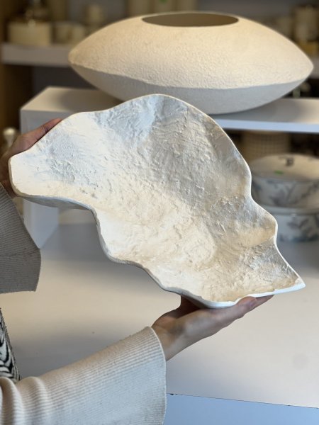 جاط فواكه/ديكور معدن هندي ابيض ورقه